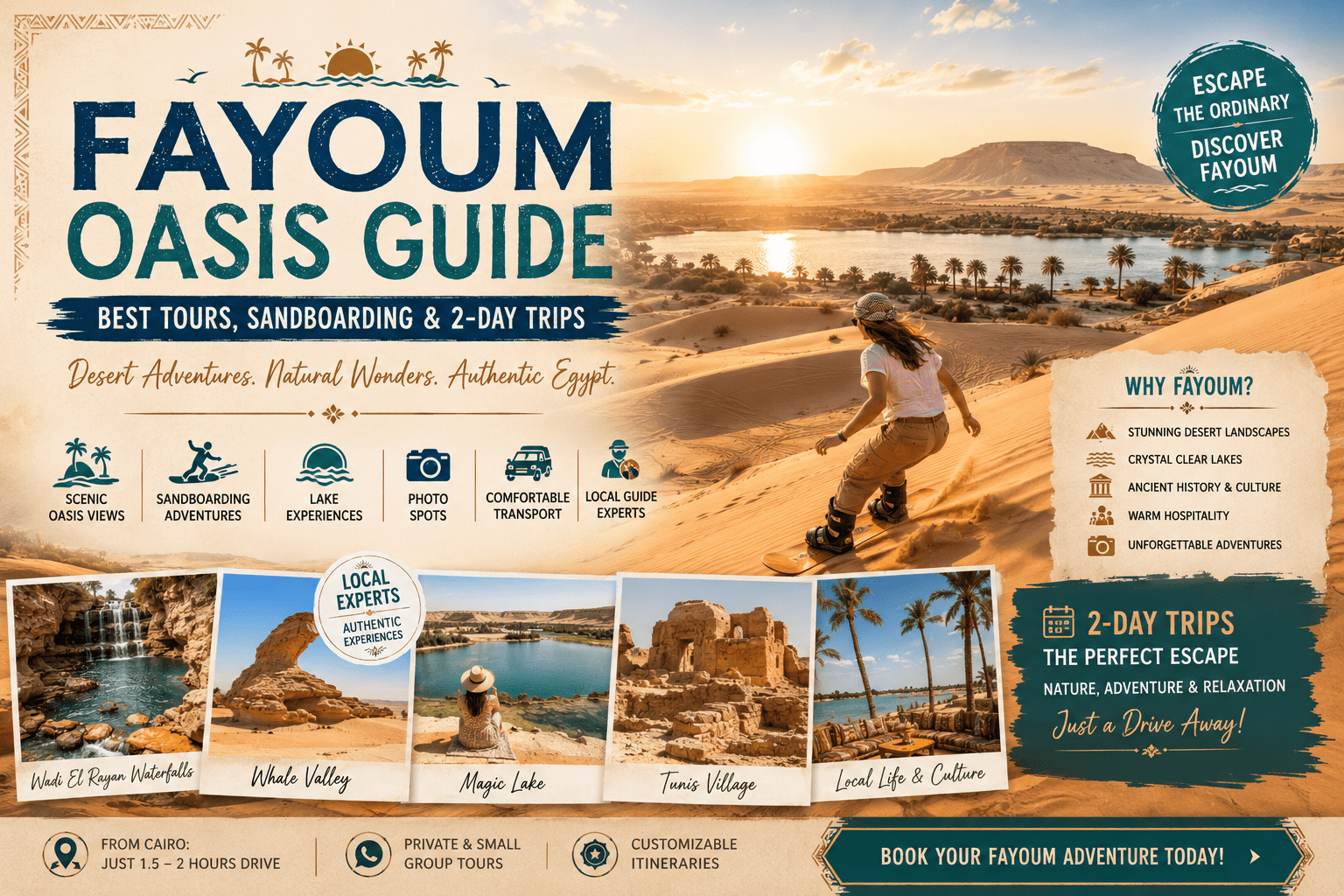 Fayoum Oasis Guide Best Tours, Sandboarding & 2-Day Trips